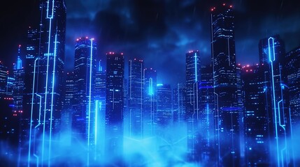 Fototapeta premium abstract background with Blue building and smoke background.