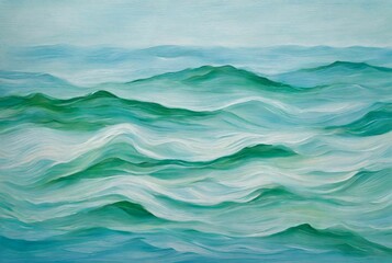 Obraz premium Aqua Green and Blue Ocean Waves Abstract Background 