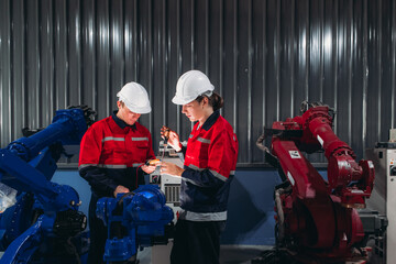 Technician Conducting Electrical Safety Check on Robot.