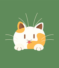 Cute cat vector icon art. simple cartoon doodle