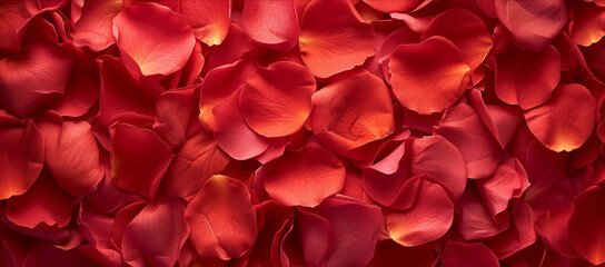 Abundance of Vibrant Red Rose Petals. A full frame of lush red rose petals creates a textured backdrop symbolizing romance and love.
