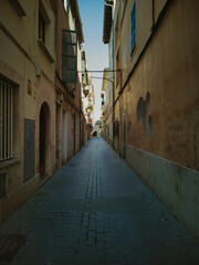 deserted street of the town of sa pobla