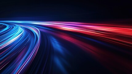 Fototapeta na wymiar motion blur of speed bright lines on a dark background.
