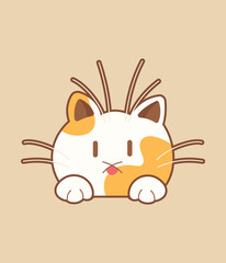 Cute cat vector icon art. simple cartoon doodle