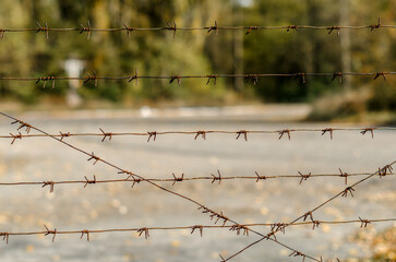 barbed wire fence in Chernobyl Ukraine