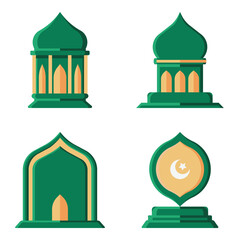 Flat vector illustration with Ramadan theme. Eid al-Fitr holiday flat vector. Simple flat illustration. Islamic theme illustration. Suitable for banners, presentations, icons, stickers, etc.