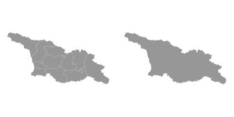 Map of Georgia with administrative divisions. Vector illustration.