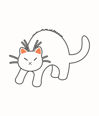 Cute cat vector icon art. simple cartoon doodle