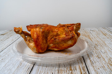 Well-grilled crispy whole chicken