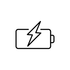 Battery power outline icons, minimalist vector illustration ,simple transparent graphic element .Isolated on white background