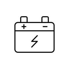 Accumulator outline icons, minimalist vector illustration ,simple transparent graphic element .Isolated on white background