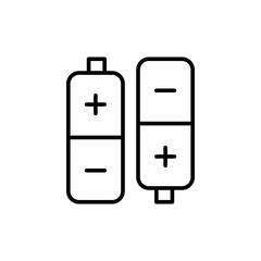 Battery outline icons, minimalist vector illustration ,simple transparent graphic element .Isolated on white background