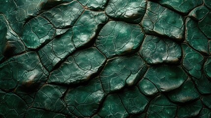 Abstract green background. Convex scales. Scales made of dragon or snake skin, crocodile, anaconda