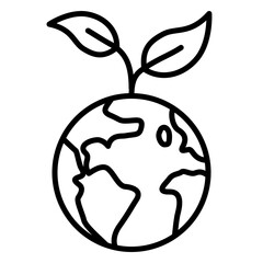 Earth icon with sprouts as a sign of reforestation