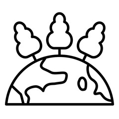 Earth icon with forest trees