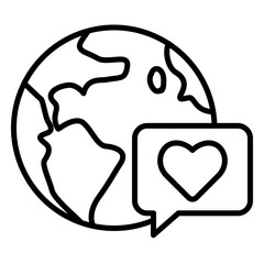 Earth love icon as an environmental message