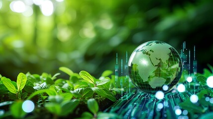 Green electronics, green technology. Environmental friendly, electronics, IT communication and server technology. generative AI