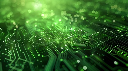 Green electronics, green technology. Environmental friendly, electronics, IT communication and server technology. generative AI