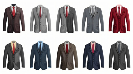 set of suits and ties