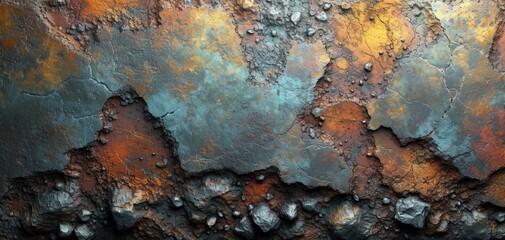 Abstract Rusty Metal Texture with Cracks.
