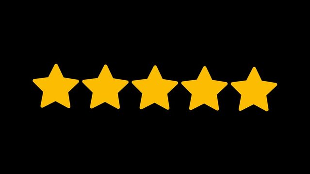 5 star feedback Animation with transparent background
