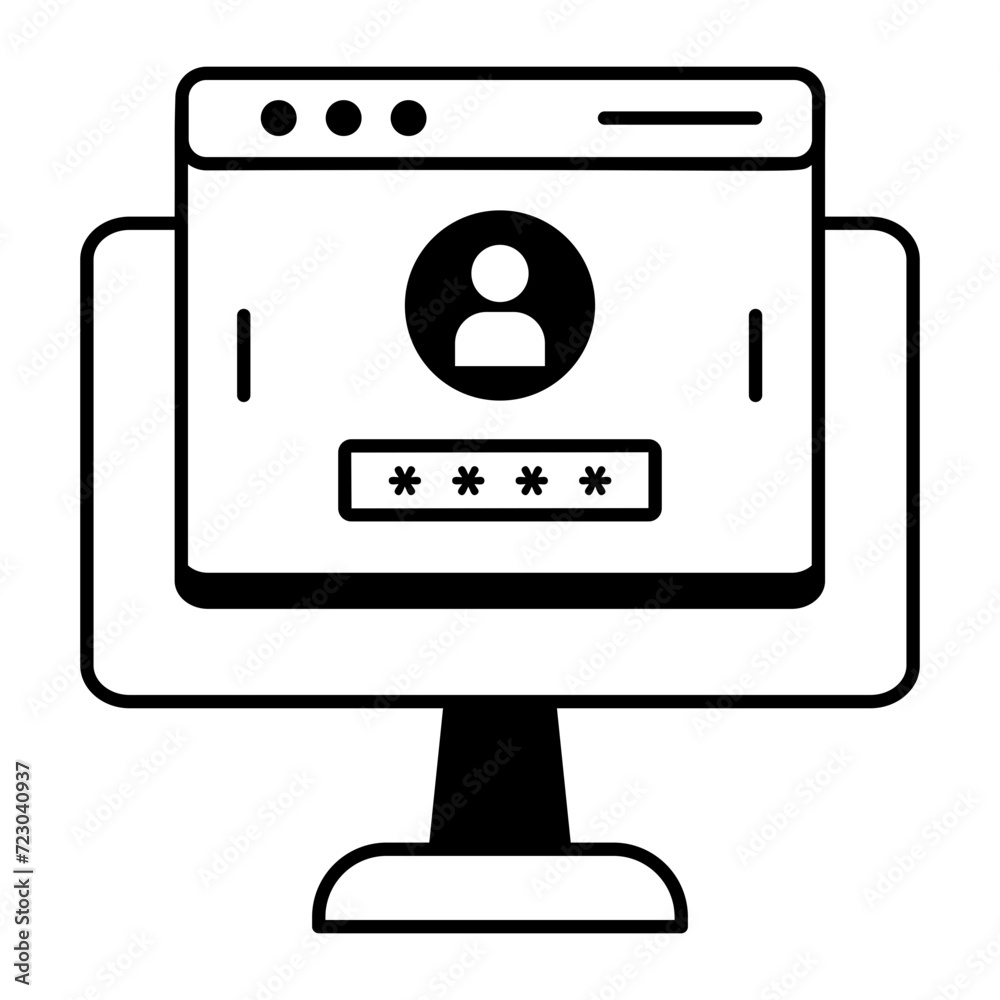 Canvas Prints web login line icon is ready for premium use