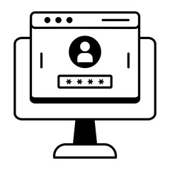 Web login line icon is ready for premium use 