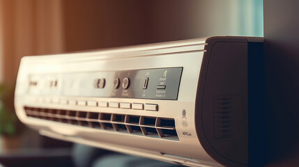 Close - up photo of a wall mounted air conditioner