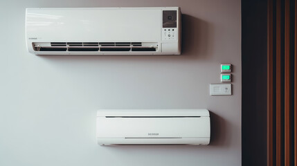 Close - up photo of a wall mounted air conditioner