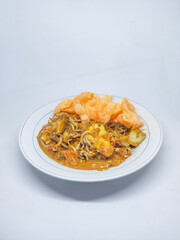 Ketoprak, white, cooking, asian, plate, vegetable, dinner, meal, cuisine, gourmet, lunch, dish, sauce, rhombus, street food, onions, traditional food, jakarta, tofu, crackers, traditional, vermicelli