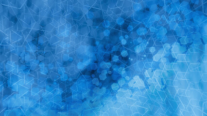 hexagon blue geometric design aqua shapes and smoke for cover page background nebulas abstract 3D illustration