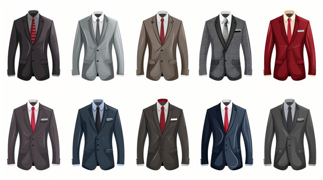 set of suits and ties