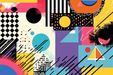 Product prominently featured against a vibrant pop-art inspired gallery background, bold colors and geometric shapes enhancing its appeal, perfect for premium product display. Generative AI - obrazy, fototapety, plakaty