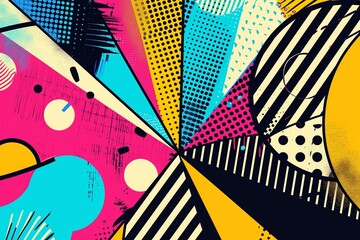 Product prominently featured against a vibrant pop-art inspired gallery background, bold colors and geometric shapes enhancing its appeal, perfect for premium product display. Generative AI