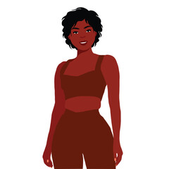 Stylish afro black woman in elegant art style vector
