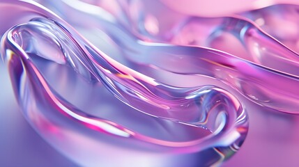 Fluid flowing forms neon purple background. Artistic design
