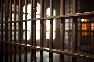 Prison cell bars - obrazy, fototapety, plakaty