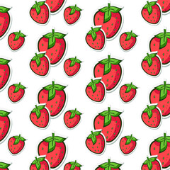 seamless pattern with strawberry vector illustration
