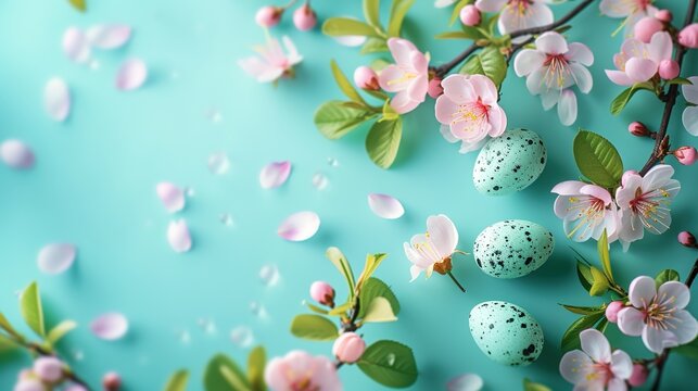 Easter Eggs Abound in a Vibrant Spring Background