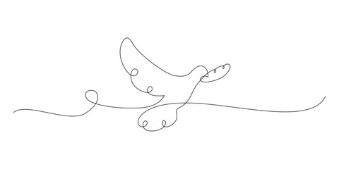 One line art of pigeon dove in continuous outline. editable stroke.