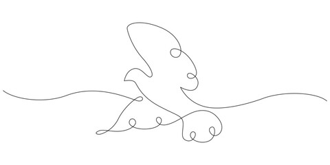 One line art of pigeon dove in continuous outline. editable stroke.