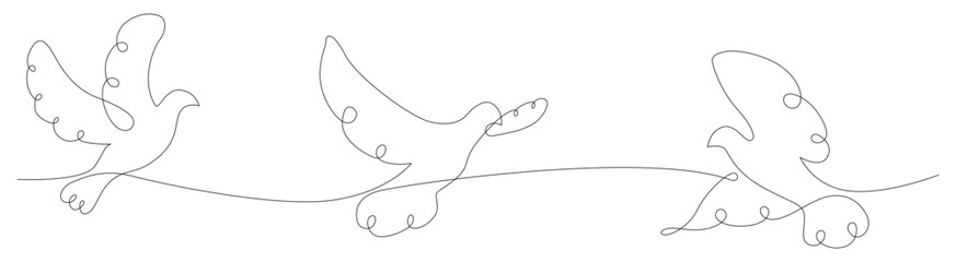 One line art of pigeon dove in continuous outline. editable stroke.