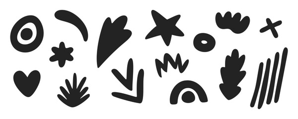 Set of hand drawn doodle shape vectors