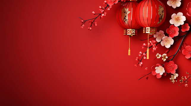 Chinese New Year background, red festive background