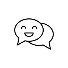 Chat bot outline icons, minimalist vector illustration ,simple transparent graphic element .Isolated on white background