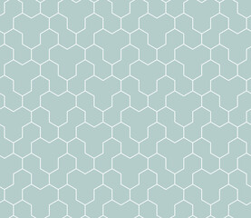 Geometric abstract hexagonal seamless background. Geometric light blue and white modern ornament. Seamless modern pattern