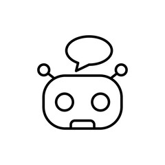 Fototapeta premium Chat bot outline icons, minimalist vector illustration ,simple transparent graphic element .Isolated on white background