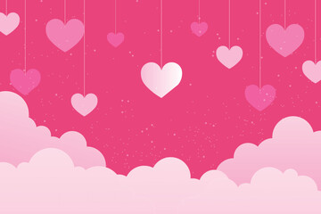 Vector love heart shaped decorative background, Valentine's Day background.
