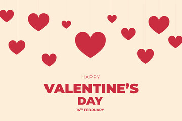 Vector love heart shaped decorative background, Valentine's Day background.