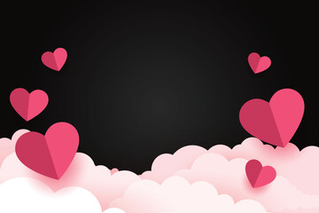 Vector love heart shaped decorative background, Valentine's Day background.